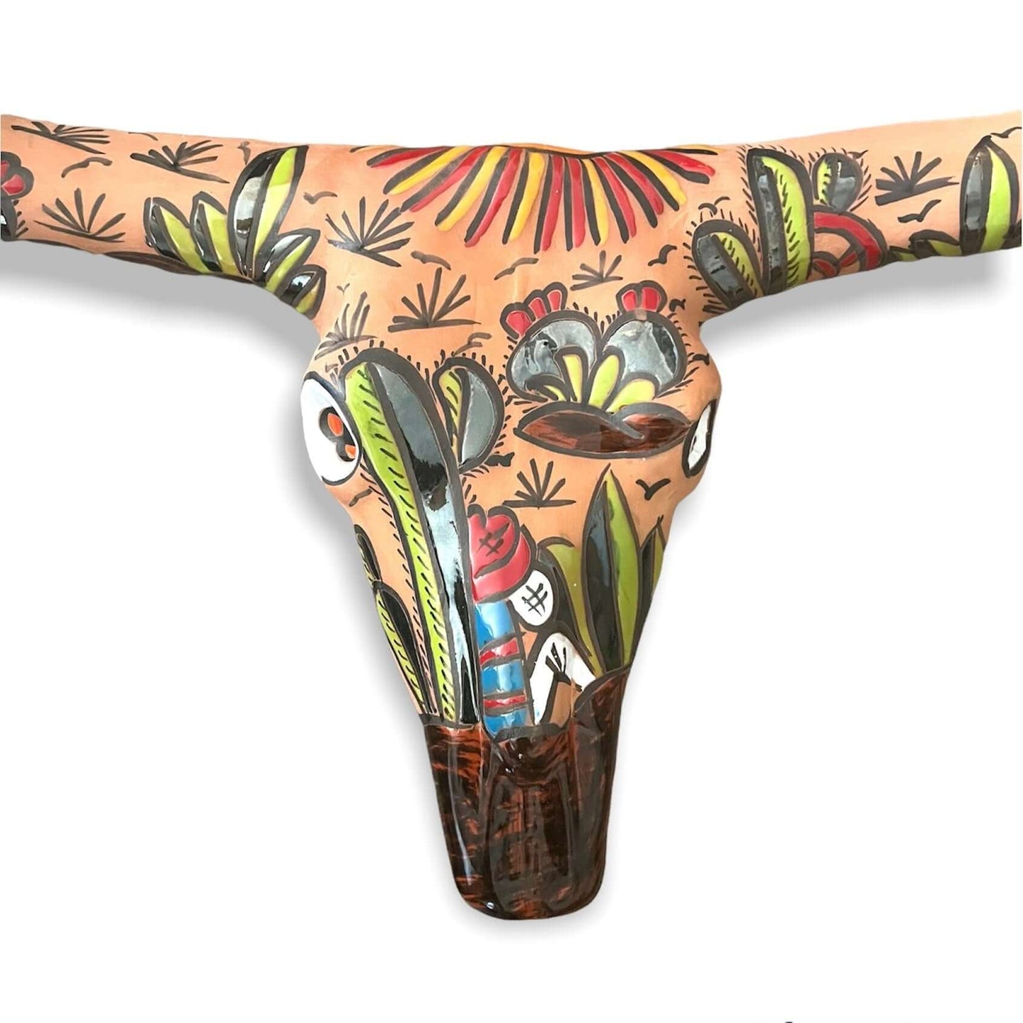 Talavera Longhorn Bull Skull | Mexican Wall Art